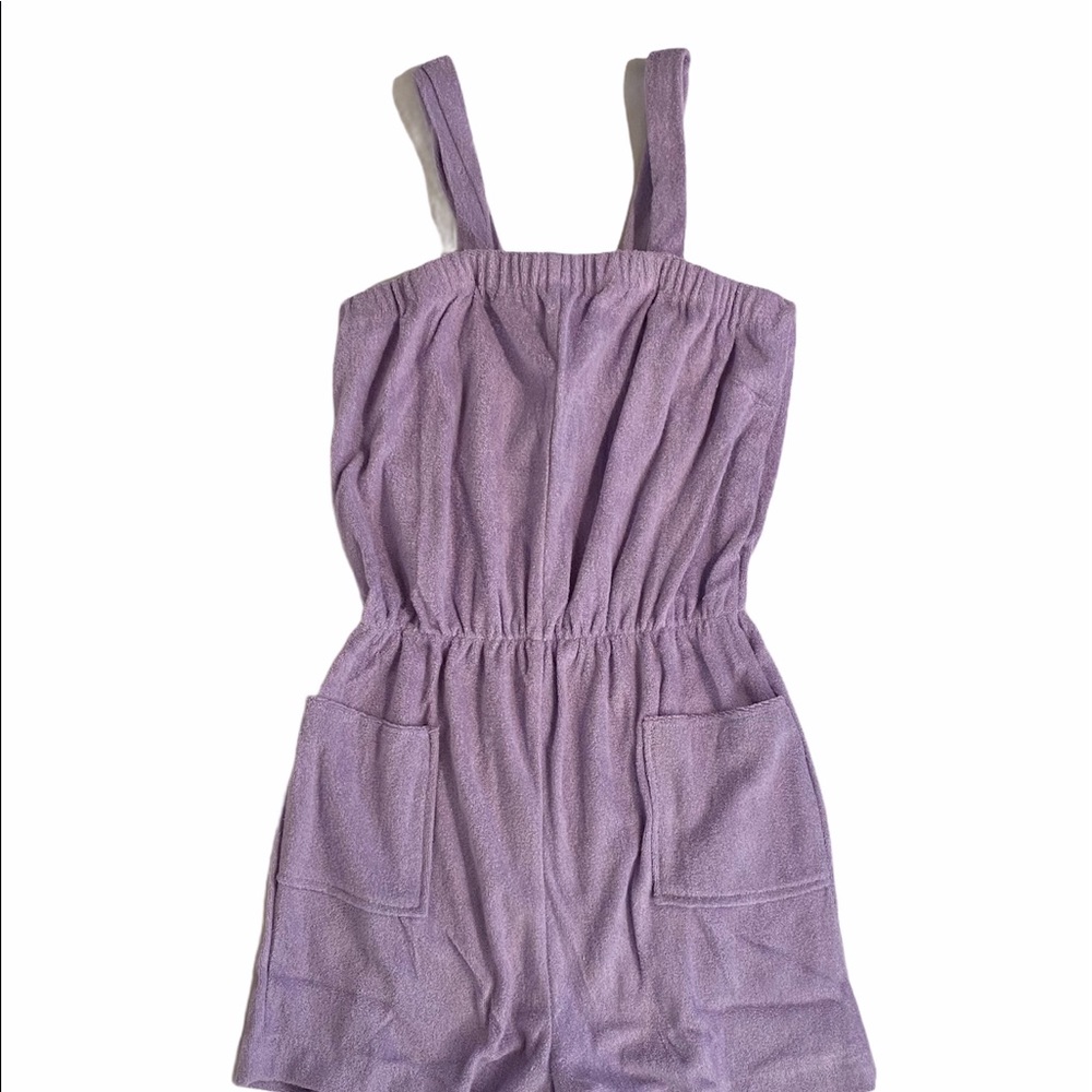 Vintage Onesie Romper Terry Cloth Beach Towel L
